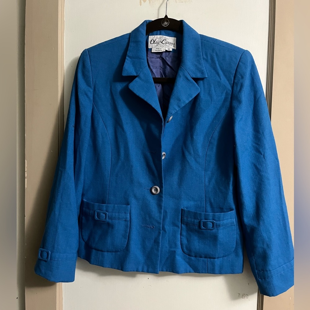 Oleg Cassini linen crop jacket vintage